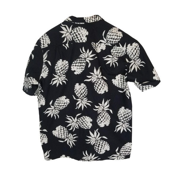 RJC Made In Hawaii Mens XL Black Pineapple Aloha Hawaiian Shirt‎ - Picture 2 of 10